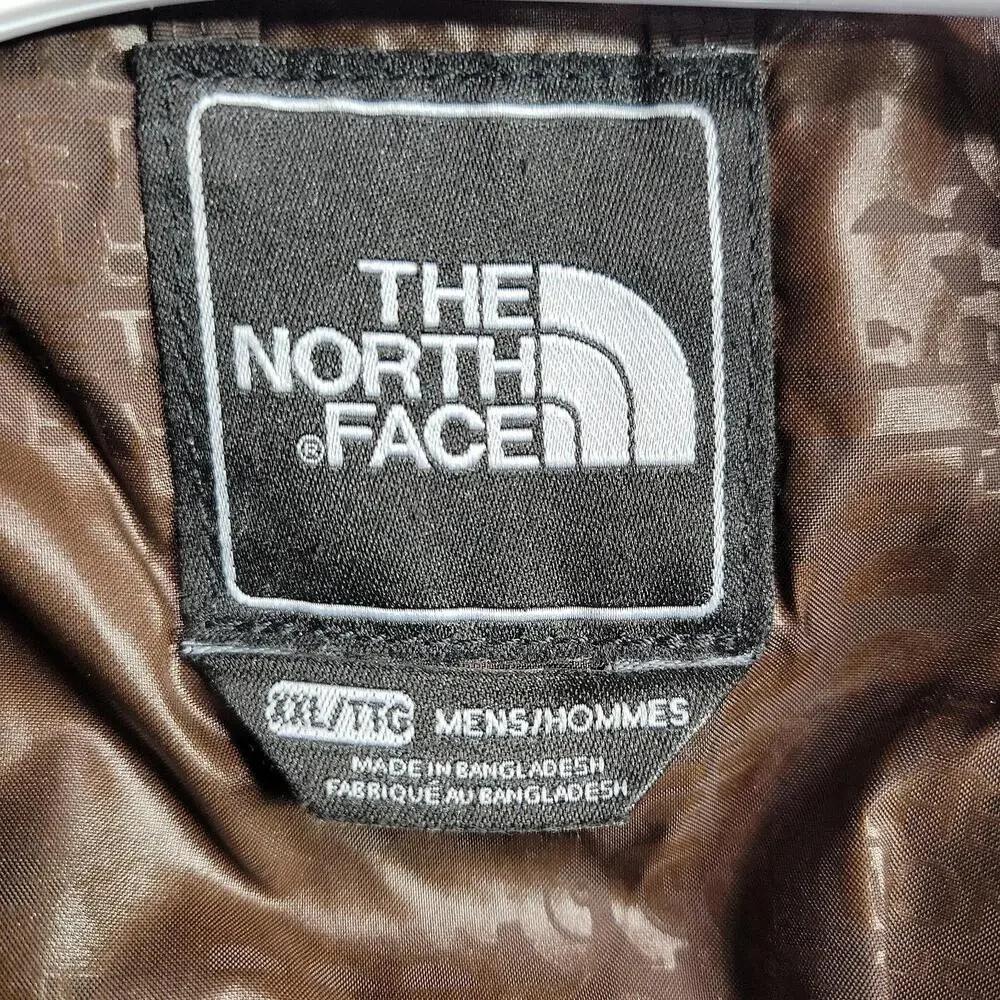 The North Face Down 600 Puffer Jacket Men XXL Brown Full Zip Hooded Recco